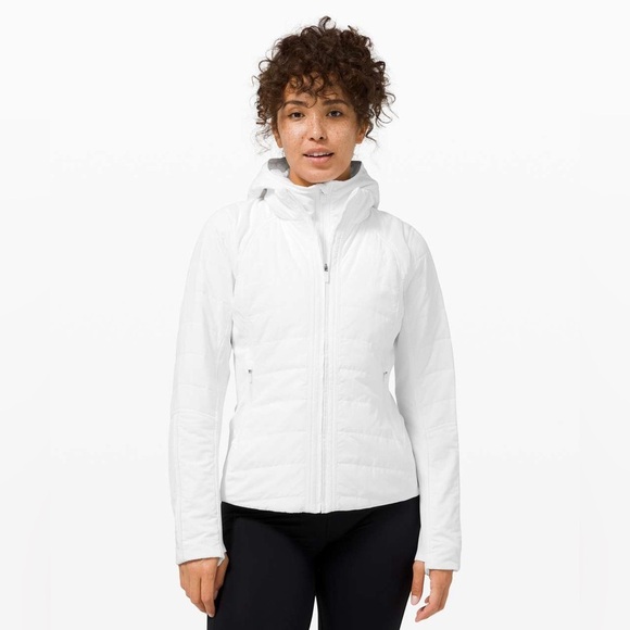 NWT Lululemon Another Mile Jacket White Women's White Hooded Jacket Size 6 - Picture 2 of 10